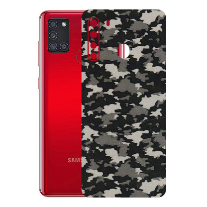 Samsung A/S Series Phone Skins (All Models) - Black/Grey Camoflaunge - 3D Embossed Finish (L-142) Samsung Galaxy A21
