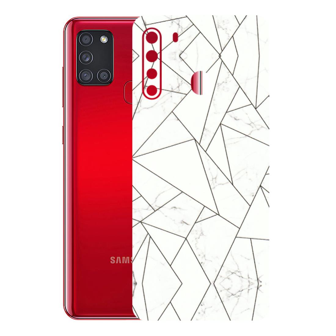 Samsung A/S Series Phone Skins (All Models) - Luxury White Marble Effect - 3D Embossed Finish (L-168) Samsung Galaxy A21