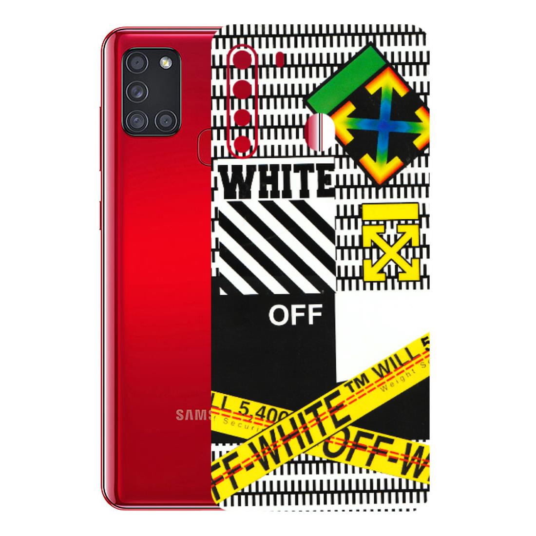Samsung A/S Series Phone Skins (All Models) - White Off Abstract - 3D Embossed Finish (L-172) Samsung Galaxy A21