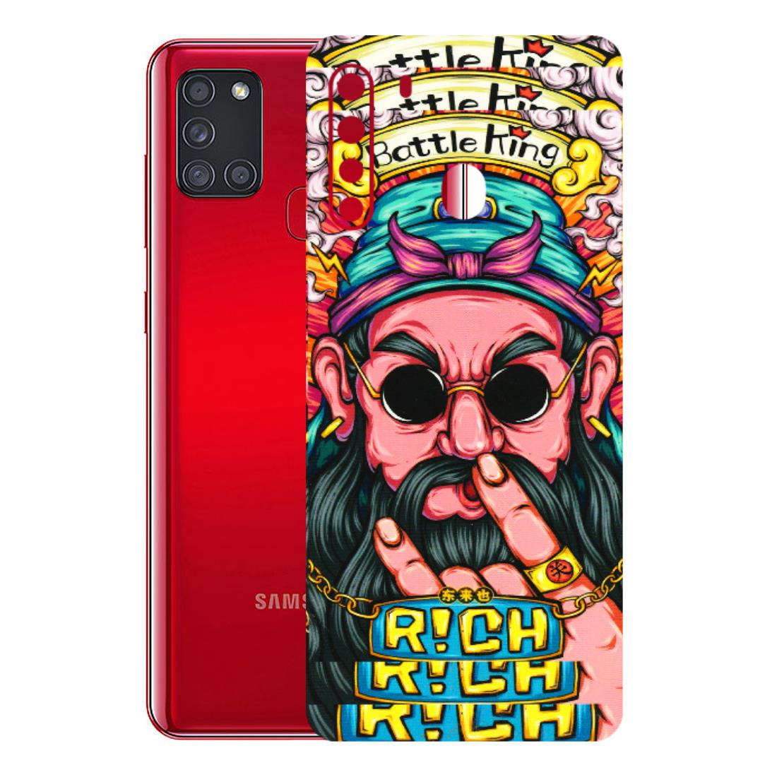 Samsung A/S Series Phone Skins (All Models) - Battle King Dude Face - 3D Embossed Finish (L-178) Samsung Galaxy A21