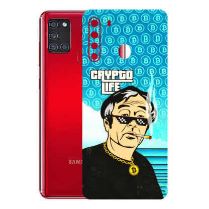 Samsung A/S Series Phone Skins (All Models) - Crypto Thug Life - 3D Embossed Finish (L-179) Samsung Galaxy A21