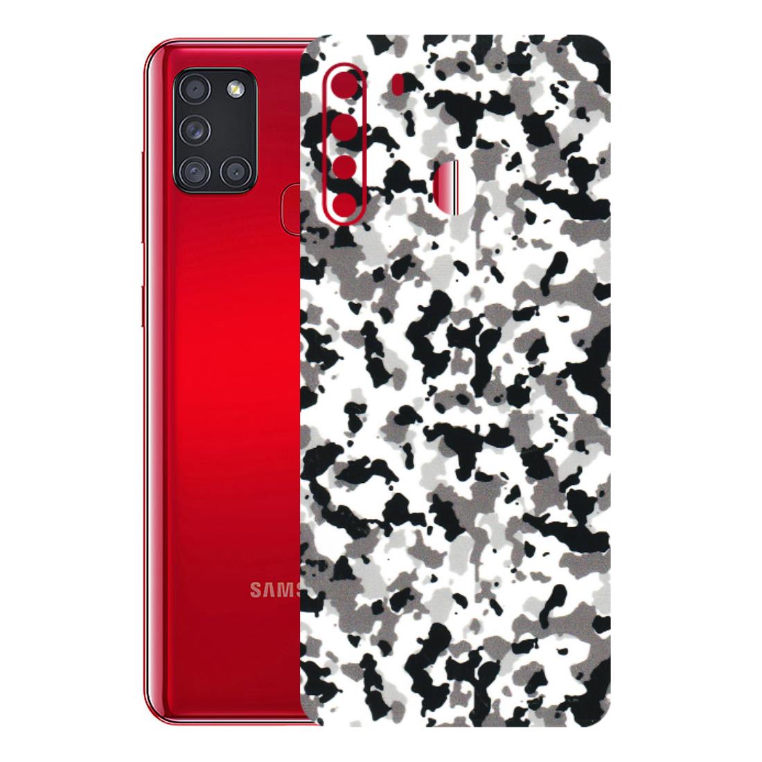 Samsung A/S Series Phone Skins (All Models) - White Black Camouflage - 3D Embossed Finish (L-18) Samsung Galaxy A21