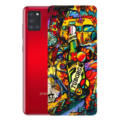 Samsung A/S Series Phone Skins (All Models) - Cool Beer Bottle - 3D Embossed Finish (L-193) Samsung Galaxy A21