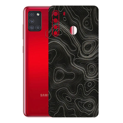Samsung A/S Series Phone Skins (All Models) - Black Swirl - 3D Embossed Finish (L-196) Samsung Galaxy A21