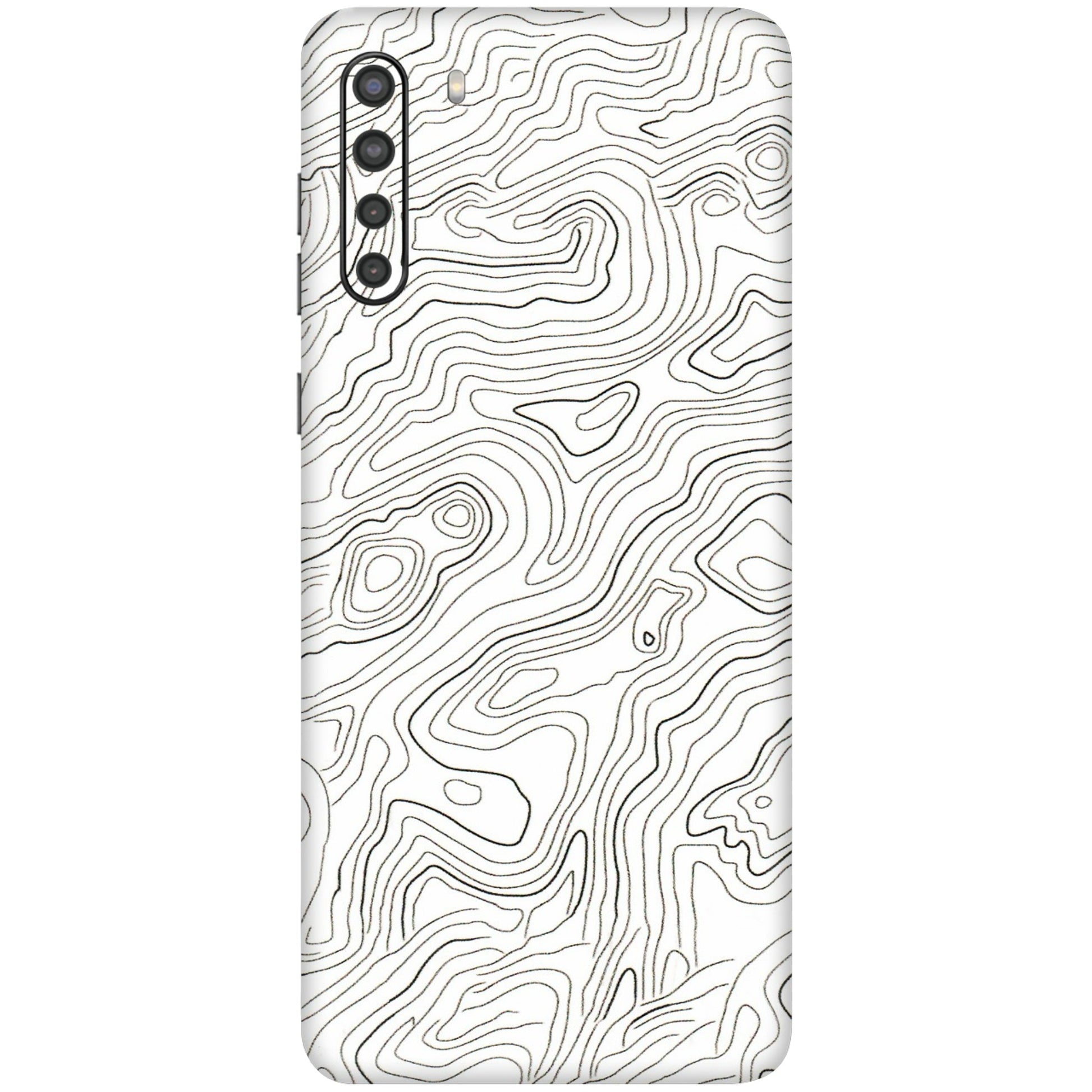 Samsung A/S Series Phone Skins (All Models) - White Black Swirls - 3D Embossed Finish (L-219) Samsung Galaxy A21