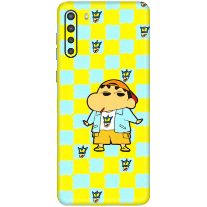 Samsung A/S Series Phone Skins (All Models) - Yellow Blue Shinchan Cute - 3D Embossed Finish (L-221) Samsung Galaxy A21