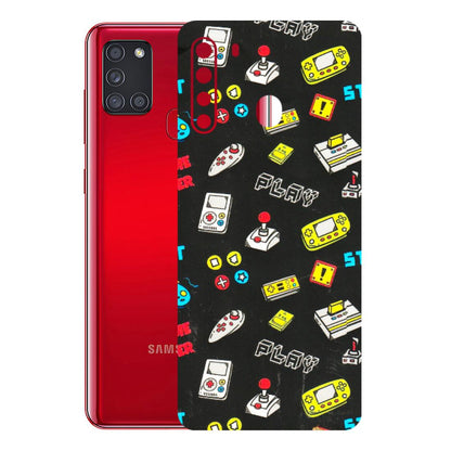 Samsung A/S Series Phone Skins (All Models) - Gaming Doodles - 3D Embossed Finish (L-224) Samsung Galaxy A21