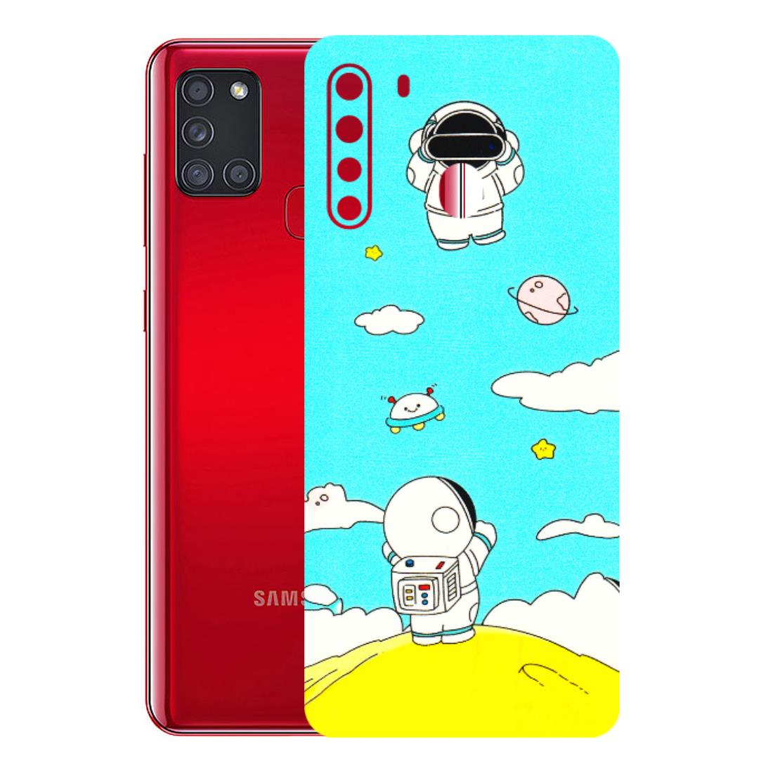Samsung A/S Series Phone Skins (All Models) - Blue Skies Astro Float - 3D Embossed Finish (L-230) Samsung Galaxy A21