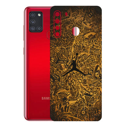 Samsung A/S Series Phone Skins (All Models) - Premium Gold Basketball Player - 3D Embossed Finish (L-236) Samsung Galaxy A21