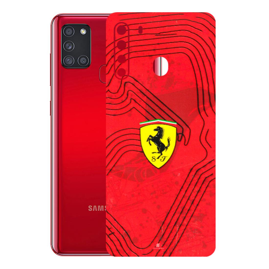 Samsung A/S Series Phone Skins (All Models) - Red Ferrari Logo Stylish - 3D Embossed Finish (L-238) Samsung Galaxy A21
