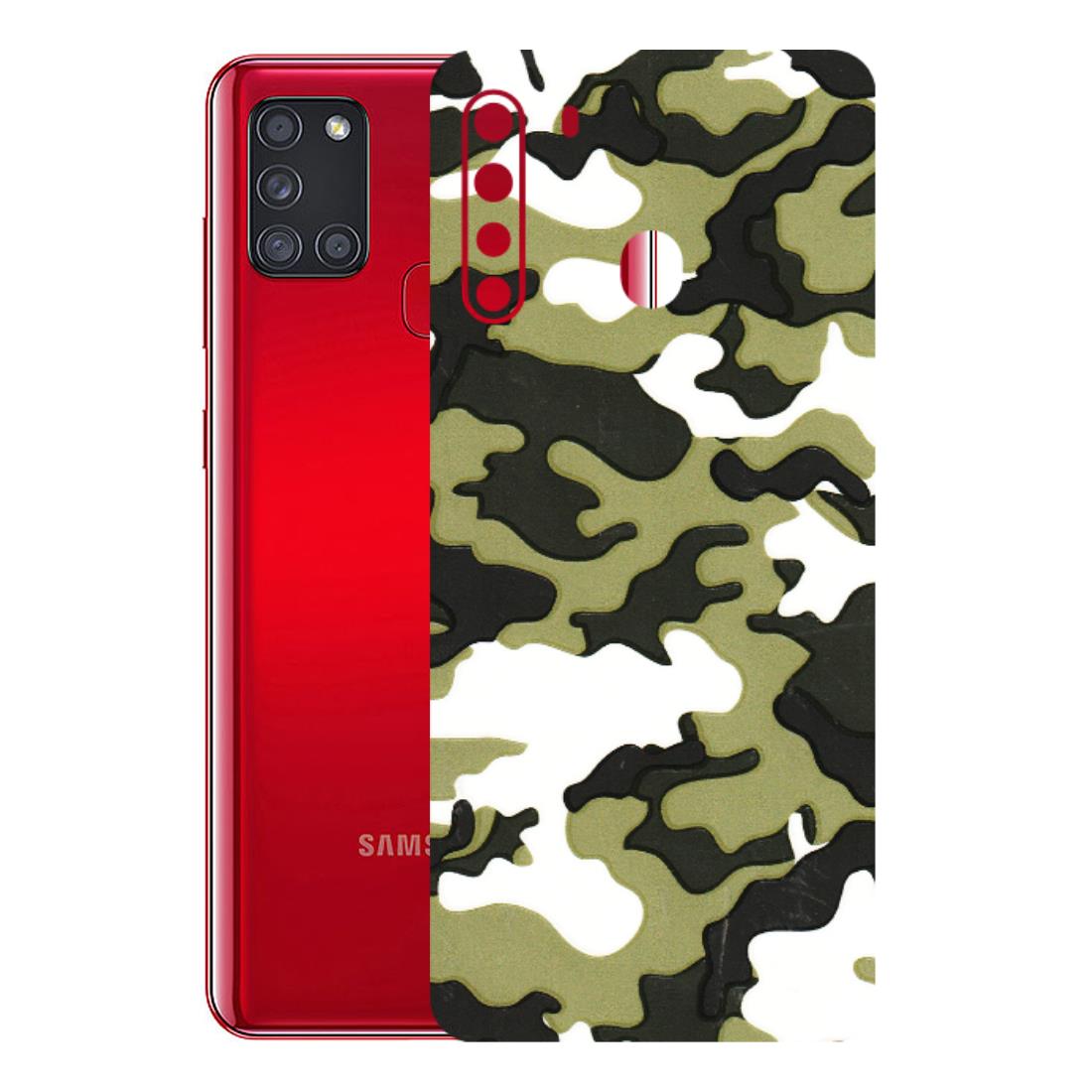 Samsung A/S Series Phone Skins (All Models) - Camouflages White And Green - 3D Embossed Finish (L-243) Samsung Galaxy A21