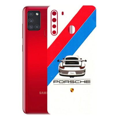 Samsung A/S Series Phone Skins (All Models) - Porche Car Sober Logo - 3D Embossed Finish (L-248) Samsung Galaxy A21