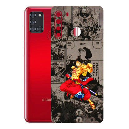Samsung A/S Series Phone Skins (All Models) - One Piece Rocket Punch Manga - 3D Embossed Finish (L-25) Samsung Galaxy A21