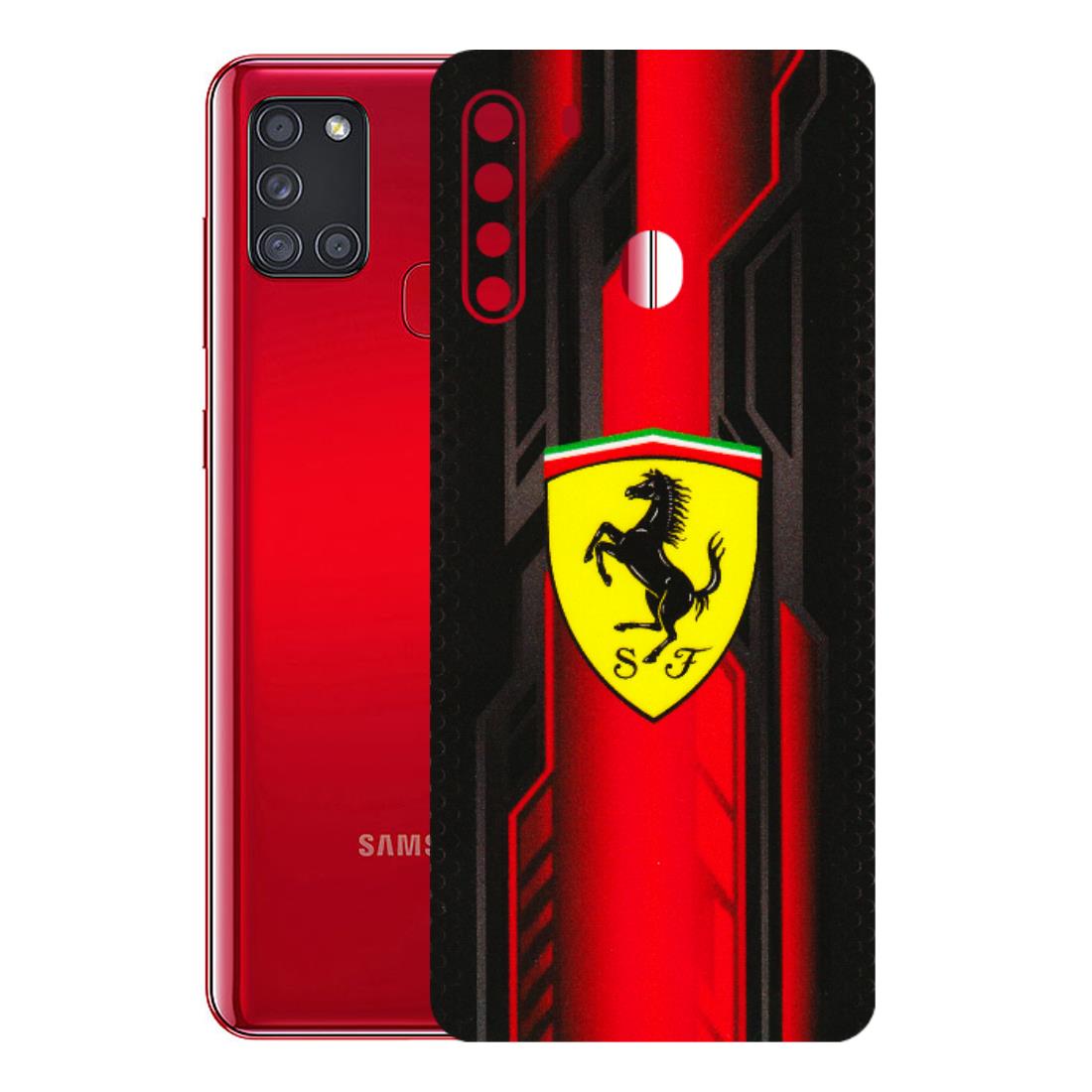 Samsung A/S Series Phone Skins (All Models) - Black Ferrari Logo - 3D Embossed Finish (L-253) Samsung Galaxy A21