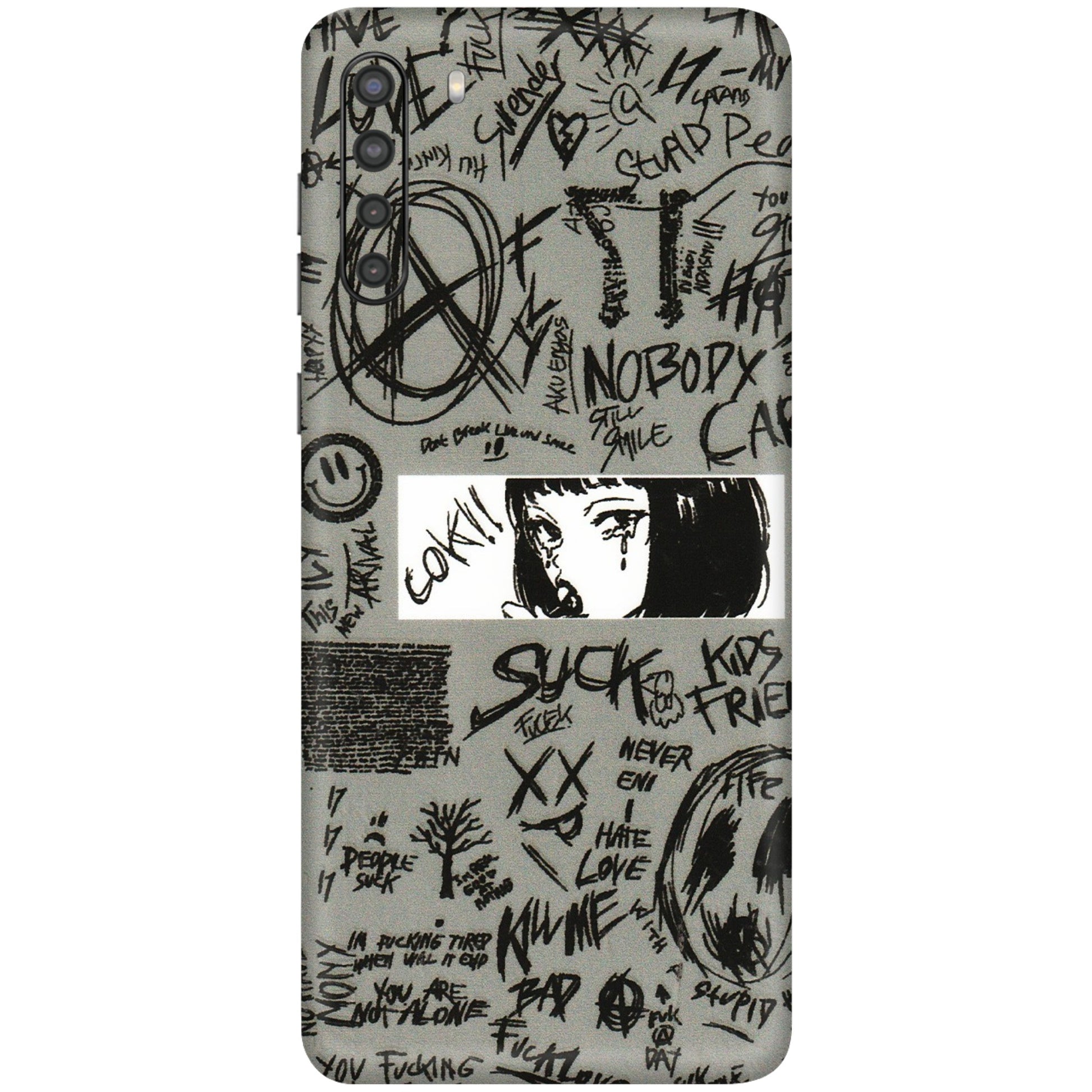 Samsung A/S Series Phone Skins (All Models) - Never Have Love Anime - 3D Embossed Finish (L-260) Samsung Galaxy A21