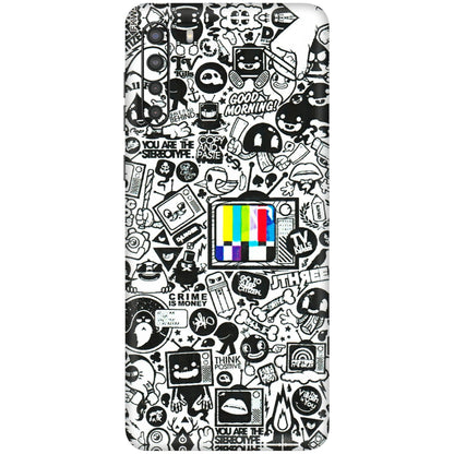 Samsung A/S Series Phone Skins (All Models) - Doodles Positive Art - 3D Embossed Finish (L-263) Samsung Galaxy A21