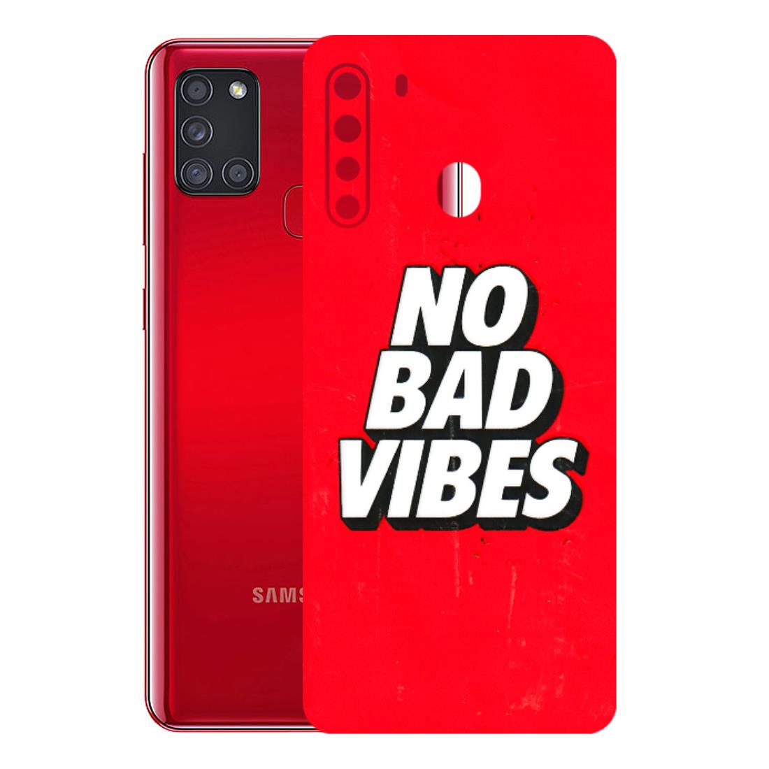 Samsung A/S Series Phone Skins (All Models) - No Bad Vibes - 3D Embossed Finish (L-280) Samsung Galaxy A21