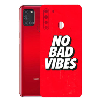 Samsung A/S Series Phone Skins (All Models) - No Bad Vibes - 3D Embossed Finish (L-280) Samsung Galaxy A21