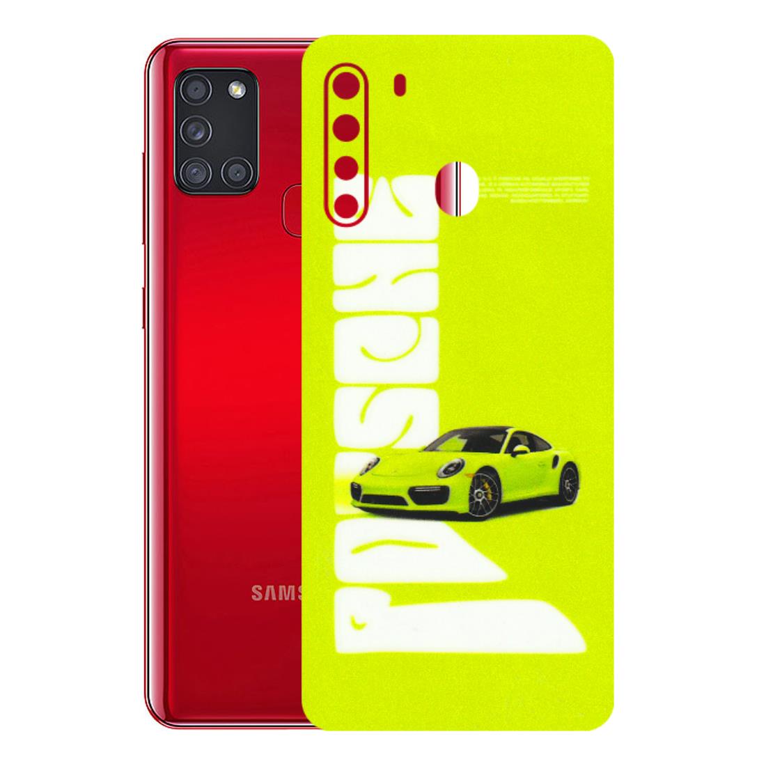 Samsung A/S Series Phone Skins (All Models) - Lime Green Porche - 3D Embossed Finish (L-30) Samsung Galaxy A21