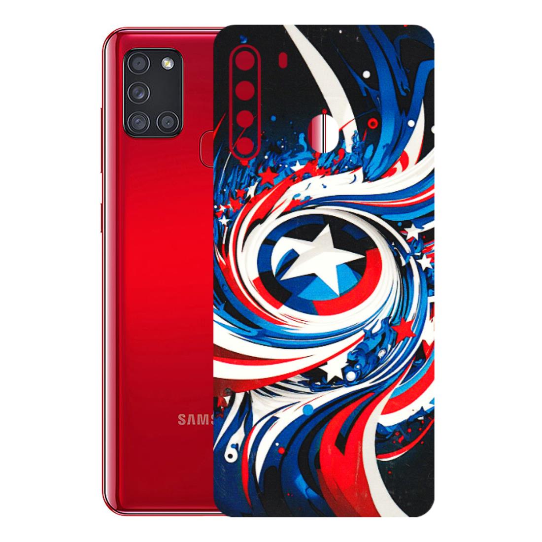Samsung A/S Series Phone Skins (All Models) - Captain America Logo - 3D Embossed Finish (L-307) Samsung Galaxy A21