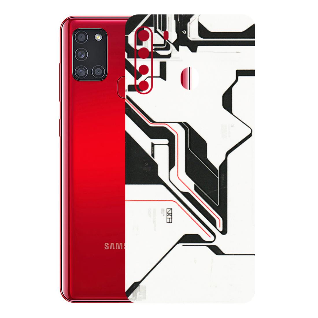 Samsung A/S Series Phone Skins (All Models) - White Techy Logo - 3D Embossed Finish (L-312) Samsung Galaxy A21