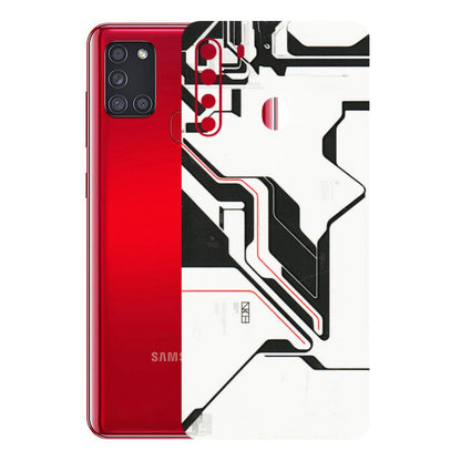 Samsung A/S Series Phone Skins (All Models) - White Techy Logo - 3D Embossed Finish (L-312) Samsung Galaxy A21