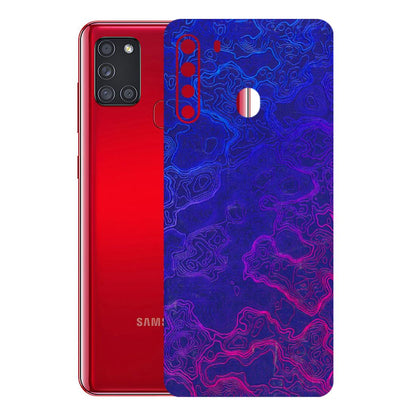 Samsung A/S Series Phone Skins (All Models) - Purple Ripples Swirl - 3D Embossed Finish (L-314) Samsung Galaxy A21