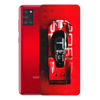 Samsung A/S Series Phone Skins (All Models) - Red Porsche Car Logo - 3D Embossed Finish (L-315) Samsung Galaxy A21