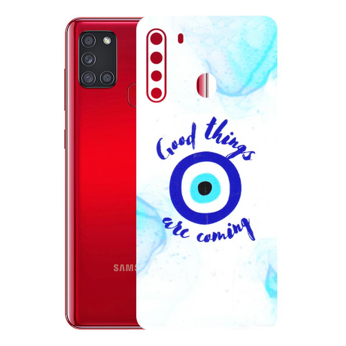 Samsung A/S Series Phone Skins (All Models) - Evil Eye Good Things Are Coming - 3D Embossed Finish (L-322) Samsung Galaxy A21