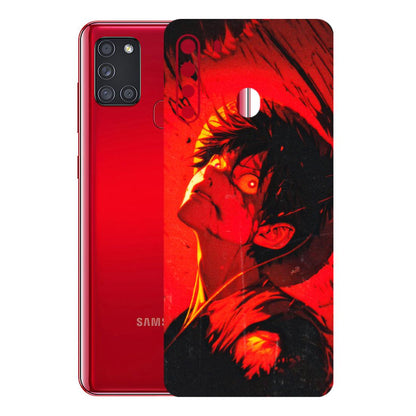 Samsung A/S Series Phone Skins (All Models) - D.Luffy Power Up One Piece Anime - 3D Embossed Finish (L-326) Samsung Galaxy A21