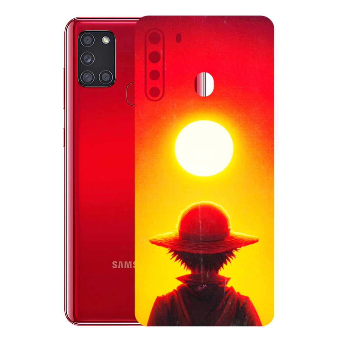 Samsung A/S Series Phone Skins (All Models) - Cool Sunset With Monkey D.Luffy Anime - 3D Embossed Finish (L-329) Samsung Galaxy A21