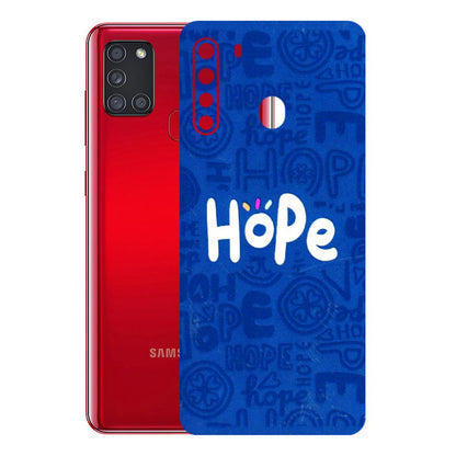 Samsung A/S Series Phone Skins (All Models) - Hope Doodles Blue - 3D Embossed Finish (L-43) Samsung Galaxy A21