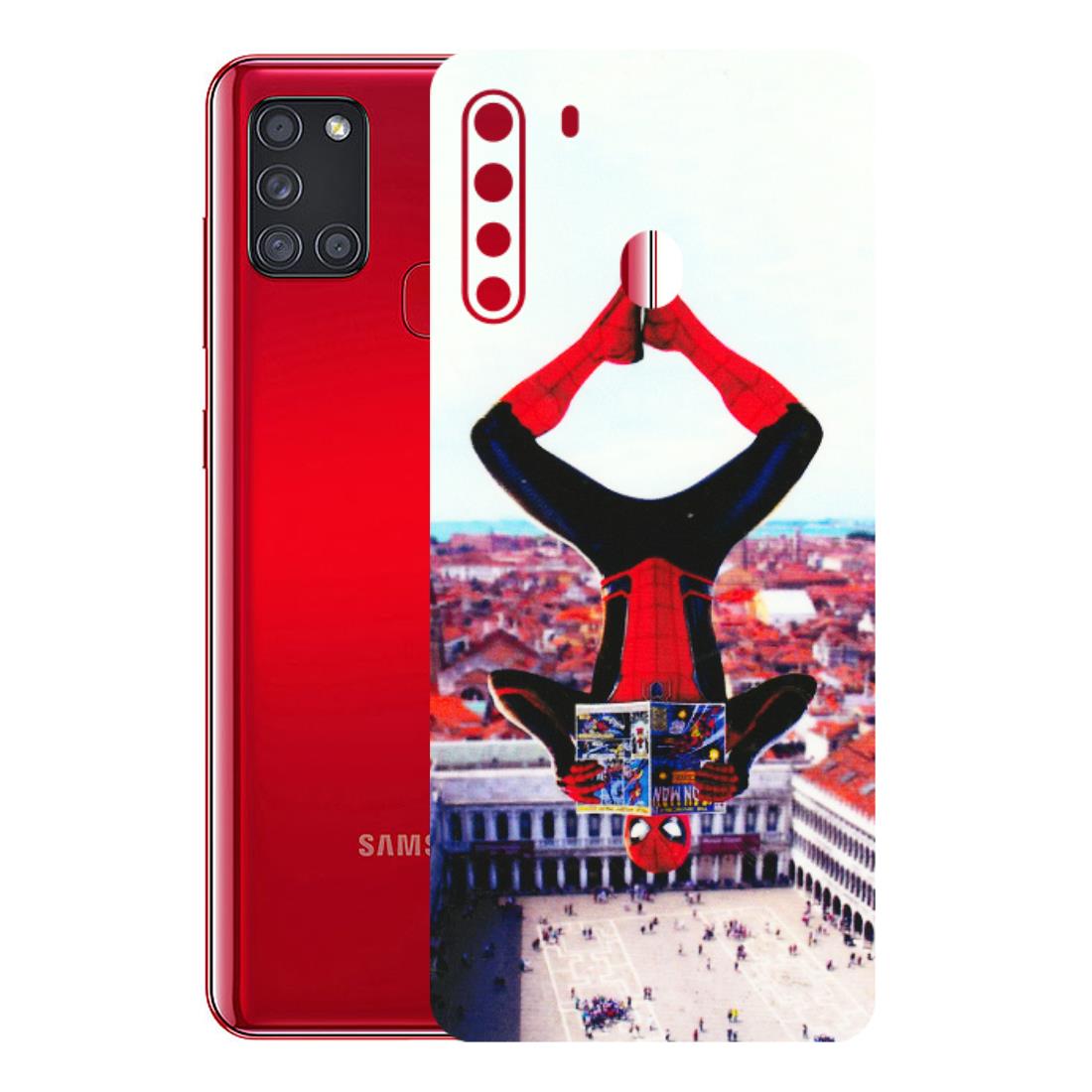 Samsung A/S Series Phone Skins (All Models) - Spiderman Hanging - 3D Embossed Finish (L-53) Samsung Galaxy A21