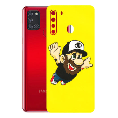 Samsung A/S Series Phone Skins (All Models) - Flying Beardo - 3D Embossed Finish (L-60) Samsung Galaxy A21