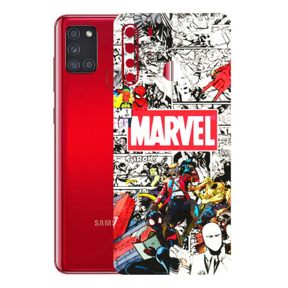 Samsung A/S Series Phone Skins (All Models) - Marvel Colorful Comic - 3D Embossed Finish (L-64) Samsung Galaxy A21