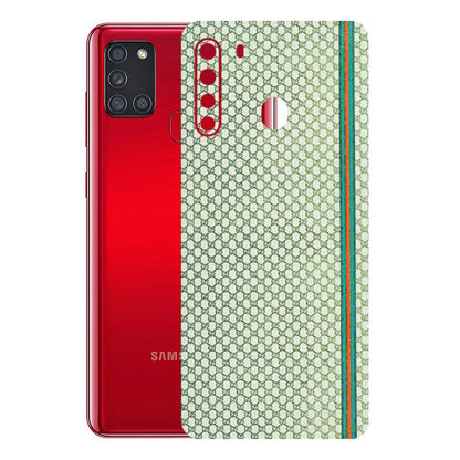 Samsung A/S Series Phone Skins (All Models) - Gucci Fabric Pattern - 3D Embossed Finish (L-73) Samsung Galaxy A21