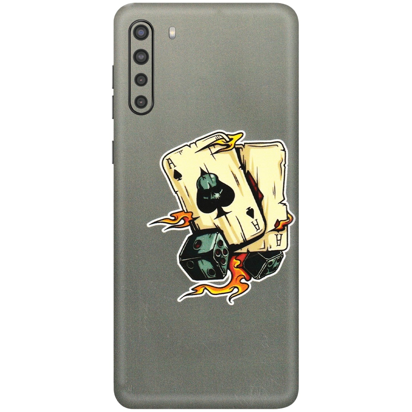 Samsung A/S Series Phone Skins (All Models) - Grey Cards Of Ace - 3D Embossed Finish (L-77) Samsung Galaxy A21
