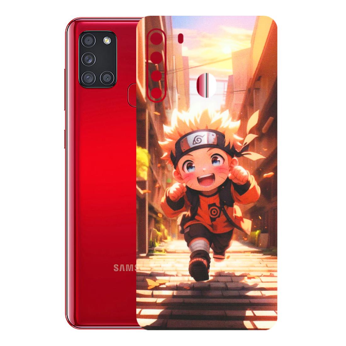 Samsung A/S Series Phone Skins (All Models) - Naruto Cute Toon Running - Matte Finish (M-04) Samsung Galaxy A21