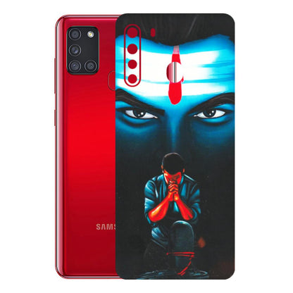 Samsung A/S Series Phone Skins (All Models) - Mahakal Bhakt - Matte Finish (M-112) Samsung Galaxy A21