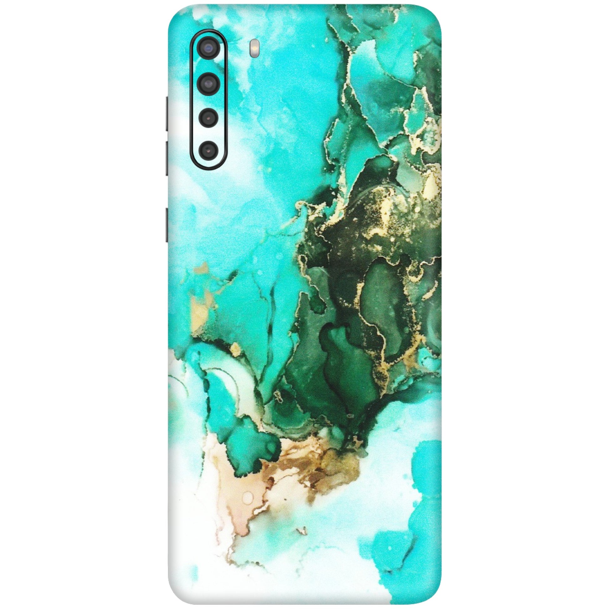 Samsung A/S Series Phone Skins (All Models) - The Blue Gold Marble - Matte Finish (M-124) Samsung Galaxy A21