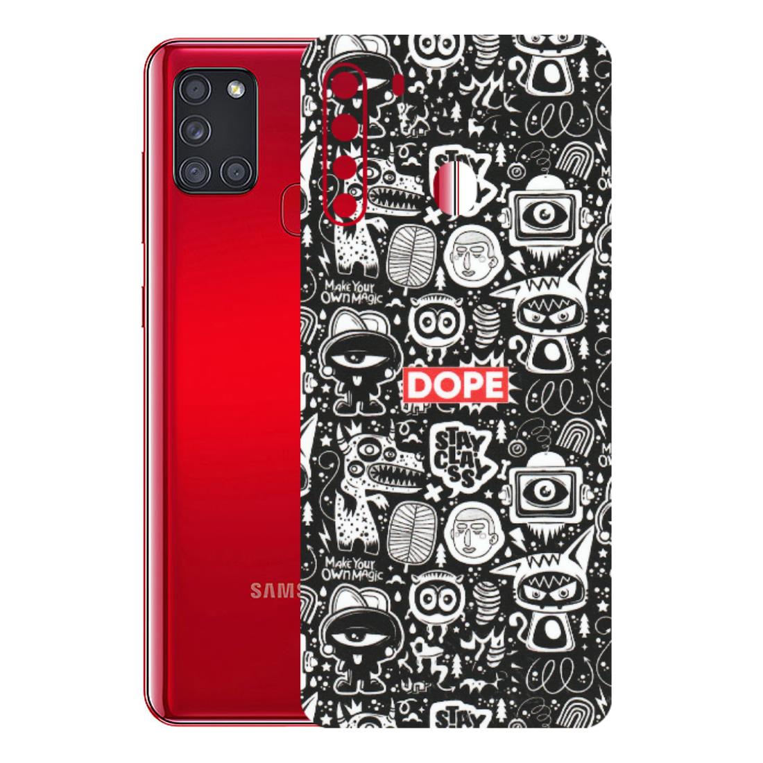 Samsung A/S Series Phone Skins (All Models) - Dope Stay Classy Black Doodles - Matte Finish (M-126) Samsung Galaxy A21