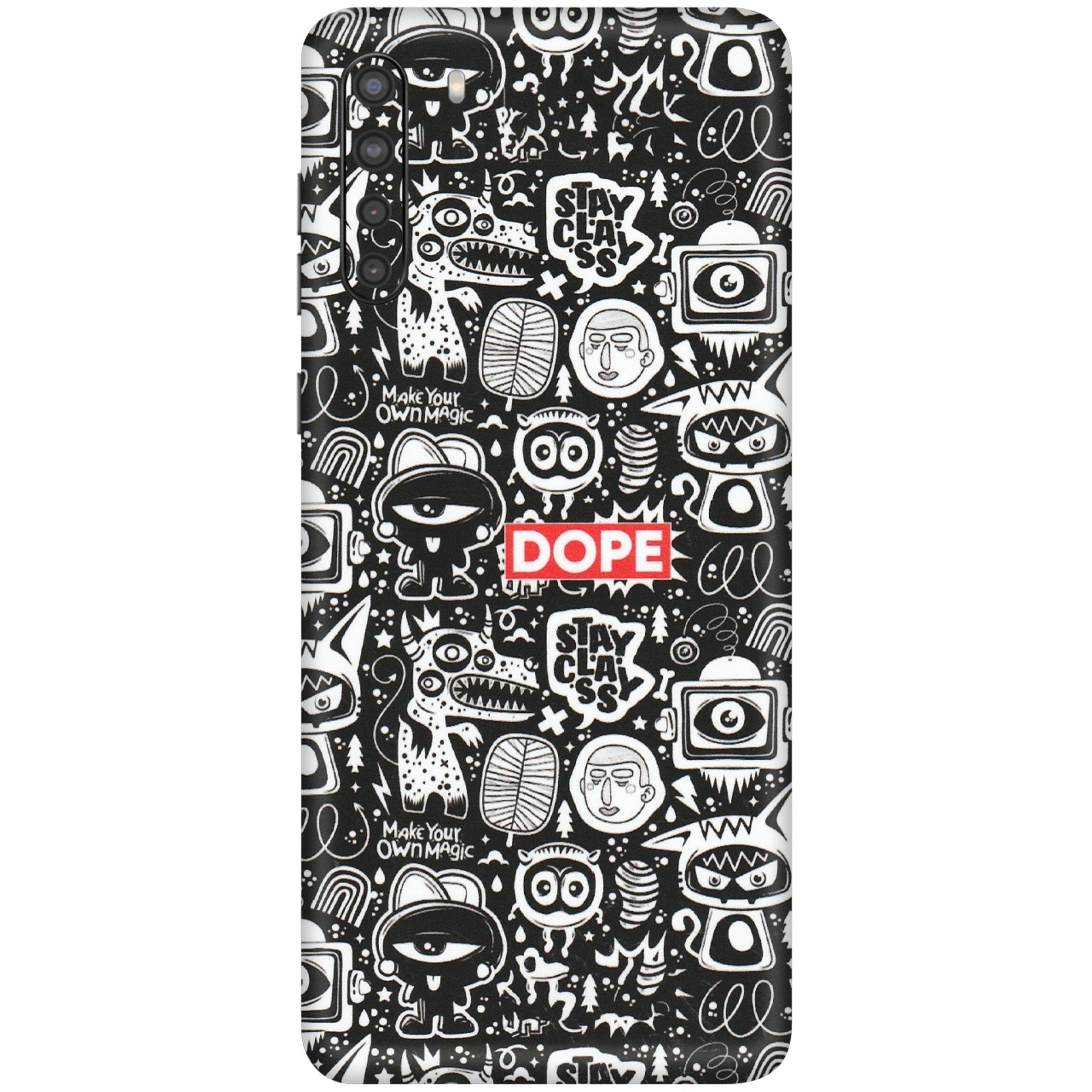 Samsung A/S Series Phone Skins (All Models) - Dope Stay Classy Black Doodles - Matte Finish (M-126) Samsung Galaxy A21