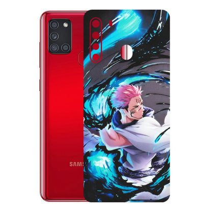 Samsung A/S Series Phone Skins (All Models) - New Jujutsu Kaisen Grey Blue Anime - Matte Finish (M-127) Samsung Galaxy A21