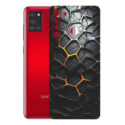 Samsung A/S Series Phone Skins (All Models) - New Abstract Graphite Tiles - Matte Finish (M-130) Samsung Galaxy A21
