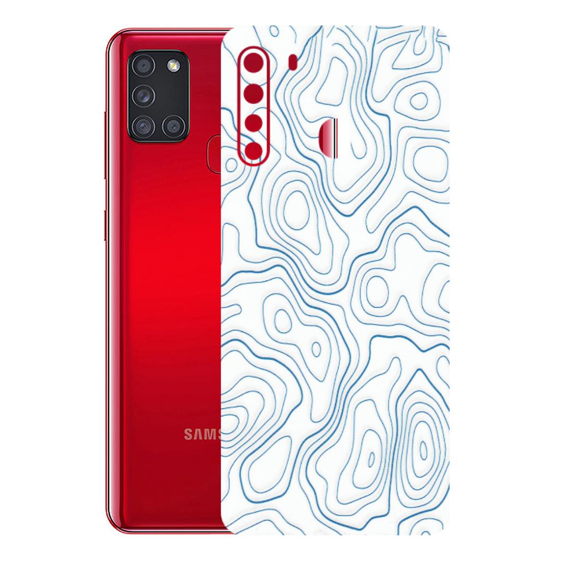 Samsung A/S Series Phone Skins (All Models) - Blue And White Swirls - Matte Finish (M-139) Samsung Galaxy A21