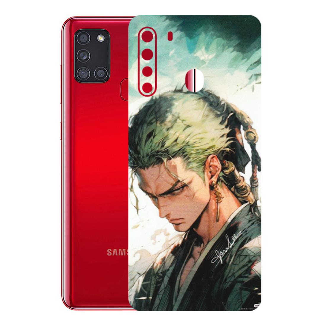 Samsung A/S Series Phone Skins (All Models) - New Roronoa Zoro One Picece Anime - Matte Finish (M-140) Samsung Galaxy A21