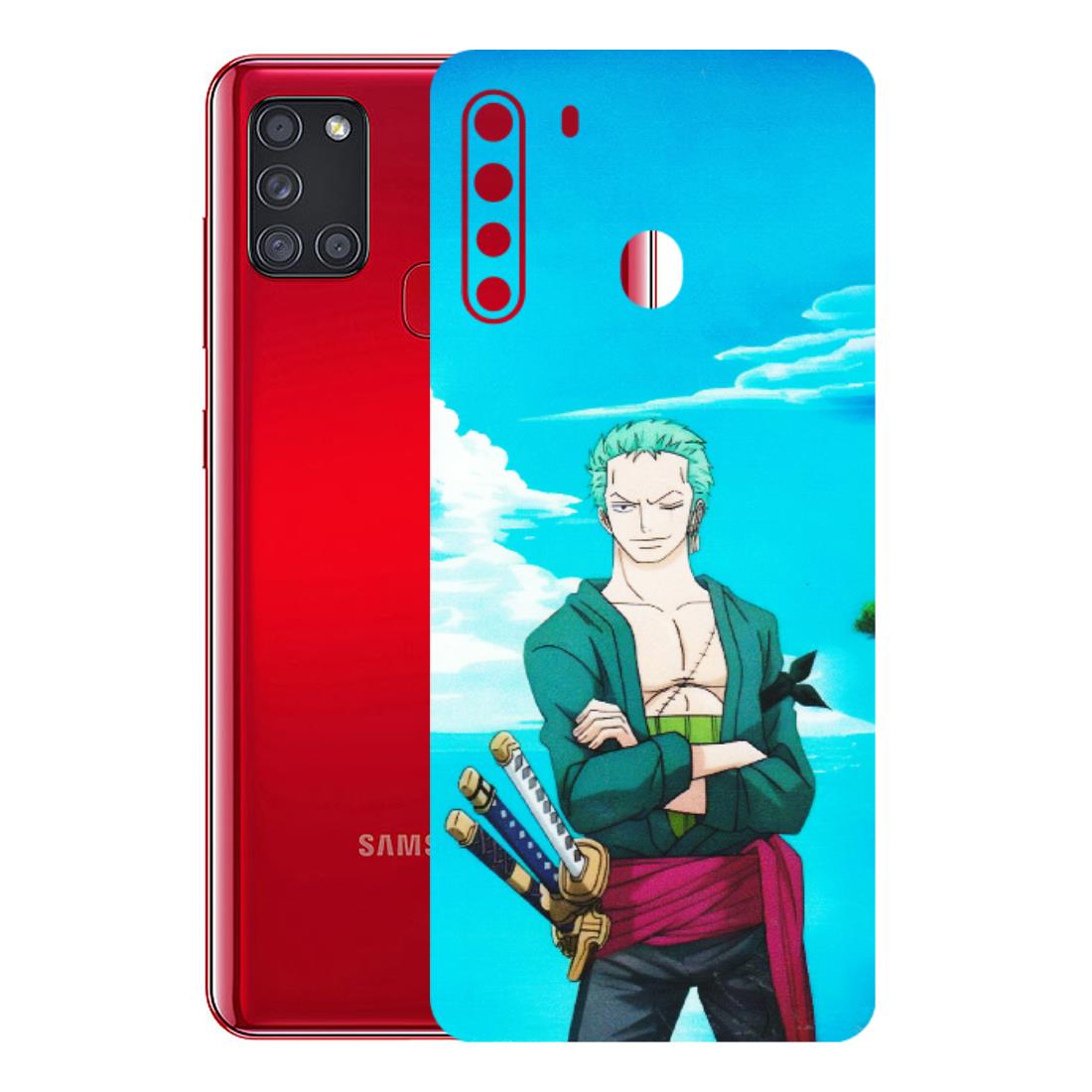 Samsung A/S Series Phone Skins (All Models) - Cool Swordman Zoro Anime - Matte Finish (M-143) Samsung Galaxy A21