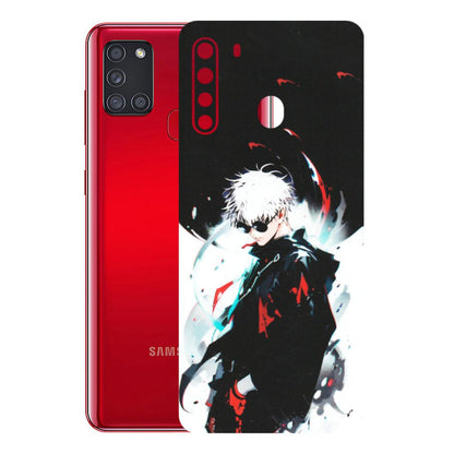 Samsung A/S Series Phone Skins (All Models) - Gojo Powerful Charater Kaisen Anime - Matte Finish (M-144) Samsung Galaxy A21