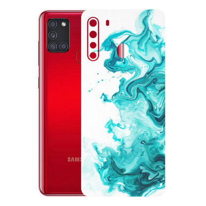 Samsung A/S Series Phone Skins (All Models) - Sky Blue Abstract Colour - Matte Finish (M-146) Samsung Galaxy A21