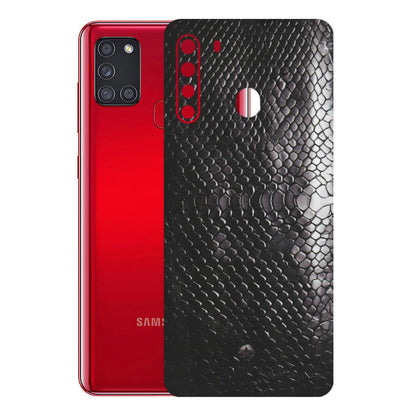 Samsung A/S Series Phone Skins (All Models) - Black Snack Leather - Matte Finish (M-147) Samsung Galaxy A21